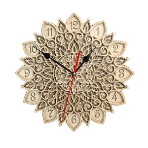 Pine Wood Mandala <b>Desk</b> Clock Copper Accents <b>Traditional</b> Design Rectangular Shape | Handcrafted Aqudus Saleem-Wholesale India - Product Image 4