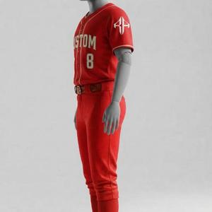 Ensemble d'uniformes de baseball avec logo blanc, manches courtes, col rond pour homme, 100% polyester, coupe régulière, fermeture à boutons par RIVIAN ATLANTIC - Product Image 5