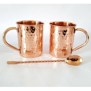 Premium Pure Copper Moscow Mule <b>Mug</b> <b>Set</b> Hammered Finish Cocktail Cups with Reusable Metal Drinking Straws - Product Image 6