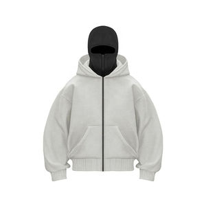 Sweat-shirts à capuche zippés pour hommes, personnalisés, 100% coton épais, respirants, écologiques, de haute qualité, couleur unie, vente en gros - Product Image 5