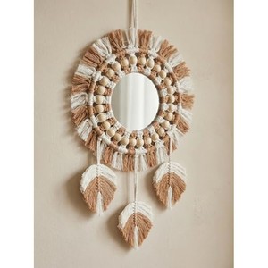 Handcrafted Acacia Wood Macram Rope Boho Mirror - Wholesale from India - Product Image 2
