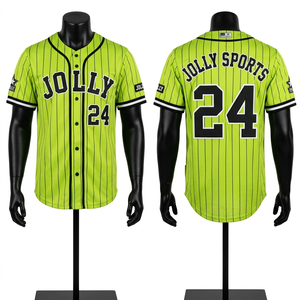 Mens Baseball Jersey GSM Breathable <b>Polyester</b> Neon Green Custom Tackle Twill Logo <b>100</b>% cotton T-<b>shirt</b> for men loose fit printed - Product Image 1