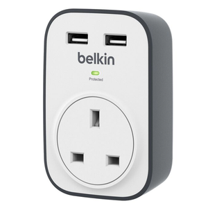 Protector contra Sobretensiones BELKIN SurgeCube de 1 Toma con 2 Puertos USB - Product Image 1