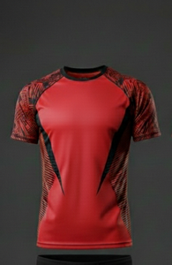 ชุดเสื้อและกางเกงกีฬาสีแดงสำหรับผู้ชายฤดูร้อน ผลิตจากผ้าโพลีเอสเตอร์ 100% แห้งเร็ว พิมพ์ลายดิจิทัล ถักแบบสั่งทำพิเศษ เหมาะสำหรับศิลปะการต่อสู้ - Product Image 5