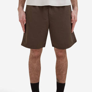 Pantalones Cortos de Tela Arrugada Marrón para Hombre, Ligeros, Cintura Elástica, Corte Relajado, Esenciales para el Verano, Ropa Deportiva - Product Image 1