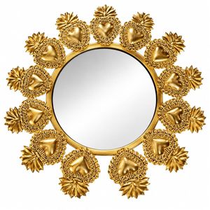 Miroir mural vintage doré orné, style baroque antique, miroir de vanité suspendu, style rococo, décoration d'intérieur, miroir décoratif. - Product Image 6