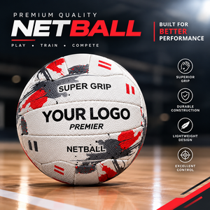 Ballon de netball personnalisé avec logo OEM, taille 5, taille 4, surface antidérapante durable, en caoutchouc, pour entraînement, match, compétition, vente en gros, fourniture d'usine - Product Image 1