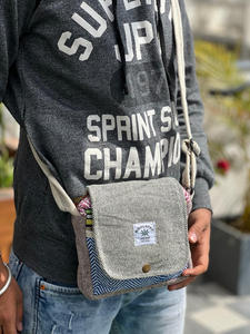 Bolso bandolera de cáñamo del Himalaya ecológico, hecho a mano cruzado bolso de hombro, monedero de viaje pequeño para mujeres y niñas con correa ajustable - Product Image 2