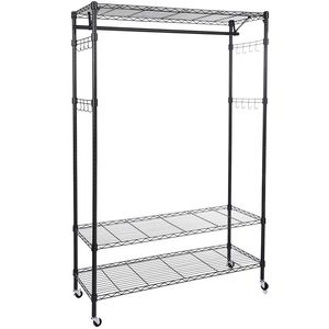 Appendiabiti a 3 livelli in filo metallico resistente con ruote - Product Image 1