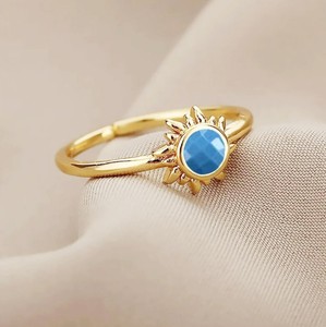 Wholesale Handmade 6 MM <b>Turquoise</b> Gemstone Sunburst <b>Ring</b> for Women - Product Image 6