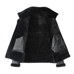 Winter Business Gentleman Warm Zipper Bomber <b>Jacket</b> Pocket Decoration PU Leather Streetwear - Product Image 3