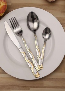 Minimalist Flatware <b>Set</b> Rose Gold Metal Cutlery Dishwasher Safe Wedding Tableware <b>Spoon</b> <b>Fork</b> <b>Knife</b> <b>Set</b> - Product Image 5