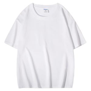 T-shirt en coton blanc pour homme, manches courtes, col rond, coupe classique, décontracté, respirant, jersey tricoté, couleur unie - Product Image 3