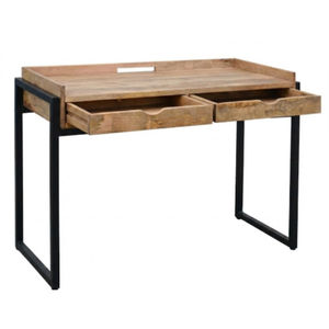 โต๊ะทางเข้าสไตล์อินเดียแบบวินเทจ, โต๊ะไม้เนื้อแข็ง, โต๊ะทรงยาวแคบสำหรับใช้ในบ้าน, โต๊ะม้านั่งขาเหล็กเรียบง่ายสำหรับใช้ในบริเวณทางเข้า - Product Image 2