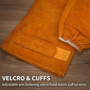 Mangas de Soldadura de Cuero Vacuno de Alta Calidad, Resistentes al Fuego y a los Cortes, Protección para Brazos de Trabajo Pesado, Colores Personalizables - Product Image 4