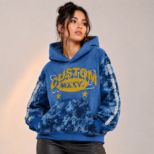 Sweat-shirt à capuche brodé pour femme en tissu épais, logo personnalisé, fabrication sur mesure - Product Image 3