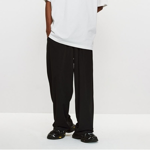 OARH INT INDUSTRY MAS-1581 2026 Mens Wide Leg Canvas Pants Flat Front <b>Elastic</b> <b>Waist</b> Casual Breathable 100% Cotton Winter Fleece - Product Image 2