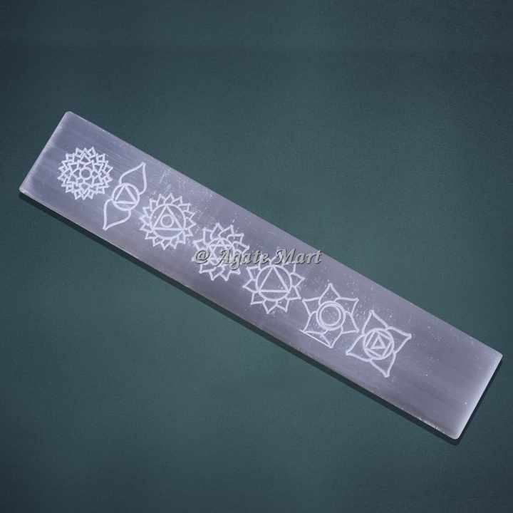 Factory Price High Quality Natural Crystal Healing Seven Chakras Selenite Wand for Spirit | 7 Chakra Healing Selenite Plain Wand Orgone