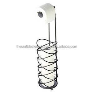 Porte-papier toilette élégant en fer, type sur pied, parfait pour les maisons modernes, offrant un attrait esthétique et une grande efficacité fonctionnelle - Product Image 3