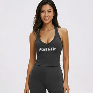 Camisetas Deportivas de Compresión para Mujer, Personalizadas con Logotipo, para Verano, Gimnasio, Fitness, Yoga, Tejidas, 100% Algodón, Venta al Por Mayor - Product Image 4