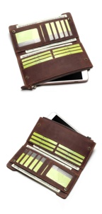 Portefeuille classique en cuir fait main à deux volets Meilleur Crazy Horse Long Vintage Fashion Male Coin Purse Credit LSW-0032 - Product Image 3