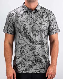 เสื้อโปโลผ้าฝ้ายลายทางพิมพ์ลายตามสั่ง สไตล์ฮาวาย - Product Image 5