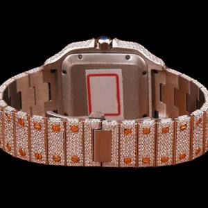 Reloj de Regalo para Chicas con Caja Cuadrada Impresionante Personalizada, Esfera con Números Arábigos y Diamantes de Moissanita en Dos Tonos - Product Image 3