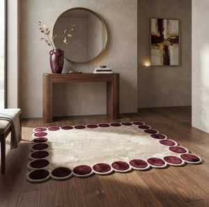 Modern Oval Scandinavian Style Floral Pattern Wool Acrylic Hand <b>Tufted</b> Eco-Friendly Non-Slip Latex Backing Thick Pile Area <b>Rug</b> - Product Image 2