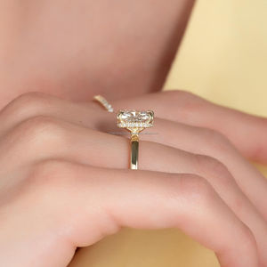 IGI/GIA Lab Grown Cut Diamond Vintage 14k Yellow Wedding/Engagement Ring Unisex Fine White Gold <b>for</b> Anniversary Party-Worthy - Product Image 2