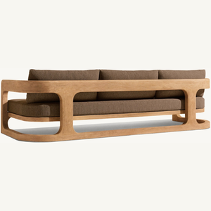 Hot sale three-seater <b>sofa</b> made of teak <b>wood</b> <b>frame</b>, modern design, good and durable, suitable for outdoor and indoor use - Product Image 2