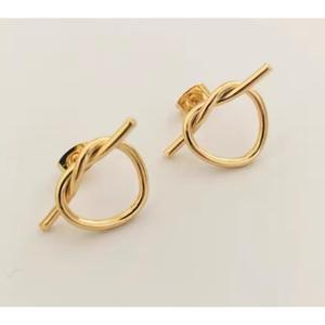 Boucles d'oreilles pendantes géométriques mignonnes en laiton plaqué or 18 carats, unisexe, tendance, cadeau - Product Image 2