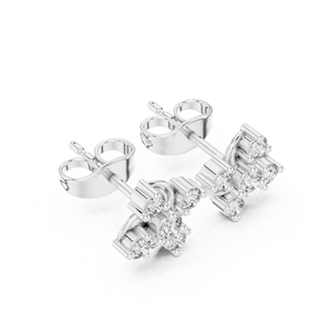 Luxury Vintage <b>Silver</b> Swirl IGI Certified Lab Grown Diamond <b>Stud</b> Earrings for Women Wedding Engagement Gift Fine Jewelry - Product Image 2