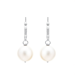 Boucles d'oreilles clous en argent sterling 92,5 plaqué rhodium avec perles rondes IndianMores pour femmes et filles - Product Image 2