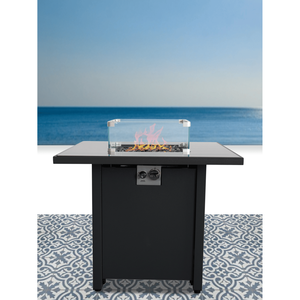 Braciere da Esterno in Acciaio Nero da 30 Pollici per Giardino e Cortile - Product Image 1