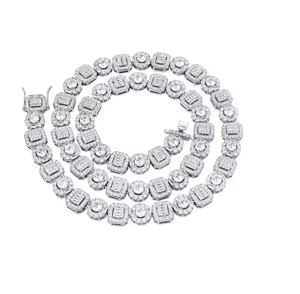 Chaîne de tennis en moissanite haute clarté, pendentif hip-hop bling, bijoux de mode unisexe, colliers et chaînes - Product Image 6