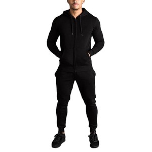 Men Sportswear Running Wear Hot Product Training Wear Fitness <b>Clothing</b> Men Tracksuits with Zipper Hoodie for Men - Product Image 1