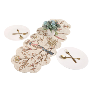 High Quality 36\" Glass Beaded Dining <b>Table</b> <b>Runner</b> With Custom Floral Design Low Price Wedding <b>Runners</b> for Christmas - Product Image 3