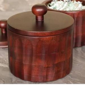 Tarro de dulces de madera de lujo, hecho a mano, de alta calidad, para venta al por mayor, dispensador de frutos secos, forma redonda, clásico, elegante y sofisticado. - Product Image 1