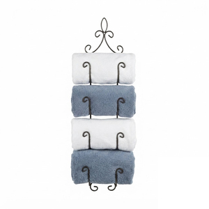 Metal Wall Mounted Towel Rack and Storage Organizer for Bathroom Rolled Bath Towels Washcloths and Linens In Good Price - Product Image 3
