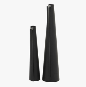 Ensemble de vases pichets en métal noir mat - Contenants modernes à poignée conique pour une décoration minimaliste et des centres de table - Product Image 1