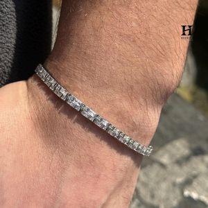 High-Quality Baguette Tennis Bracelet <b>for</b> <b>Men</b>, Sparkling Zirconia Baguette Chain Jewelry - Product Image 5