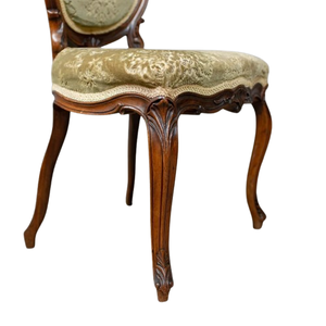 Chaise de salle à manger de luxe en bois sculpté, rembourrage en microfibre capitonnée, style antique, mobilier de maison pour villas et hôtels - Product Image 4