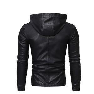 Veste en cuir de haute qualité pour homme, coupe ajustée, coupe-vent, respirante, service OEM, logo frontal, tailles 3XL-M, collection printemps, marque haut de gamme - Product Image 3