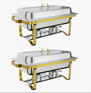 Juego de Recipientes para Buffet de Acero Inoxidable 304 de 8QT Premium, Servidor Doble para Restaurantes y Eventos al Mejor Precio - Product Image 4