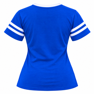 Zeta Phi Beta <b>My</b> Daughter Is <b>My</b> Soror Zee-Phi Jersey Tee Women Royal <b>Blue</b> V-Neck Striped Sleeve Mom Sorority T-Shirt Gift - Product Image 4