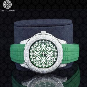 Charm_Jewels Luxury Women's Stainless Steel <b>Watch</b> 38mm Round Analog Quartz Green Silicone Band Luminous Fashion Design - Product Image 2