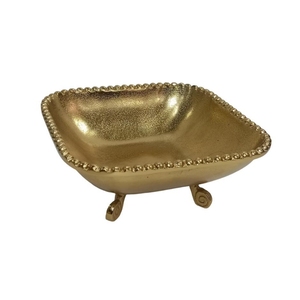 Silver Metal Fruit Bowl <b>Set</b> <b>Square</b> Salad Bowl For Serving Food Decorative Tabletop Centerpiece Bowls <b>Set</b> - Product Image 4