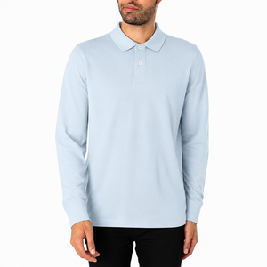 Custom Logo <b>Men's</b> <b>Long</b> <b>Sleeve</b> <b>Polo</b> <b>Shirt</b> Cotton Pique Casual Business Golf <b>Shirt</b> Wholesale Manufacturer OEM - Product Image 1