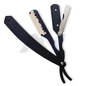 Rasoir de sécurité professionnel en acier inoxydable à lame droite avec verrouillage pivotant, pour hommes, femmes, barbiers et salons de coiffure - Product Image 3