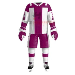 Maillots et pantalons de hockey sur glace unisexes de qualité supérieure fabriqués en usine en gros ensembles d'uniformes de hockey sur glace - Product Image 1
